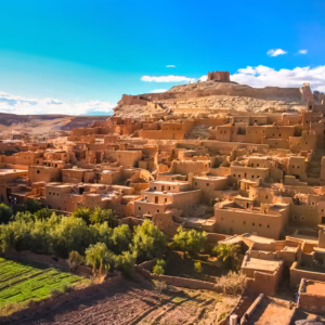 Ait Benhaddou UNESCO kasbah day trip from Marrakech — ancient fortified ksar rising from pre-Saharan desert Morocco