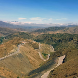 Tizi n'Tichka mountain pass 2260 metres on private day trip from Marrakech to Ait Benhaddou — High Atlas road Morocco