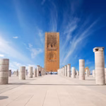 Hassan Tower Rabat with unfinished minaret and column field — private day trip from Marrakech