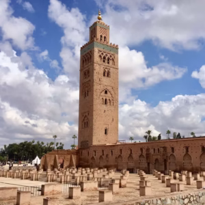 Koutoubia Mosque minaret Marrakech — 12th century Almohad tower on private monuments tour with official local guide Morocco