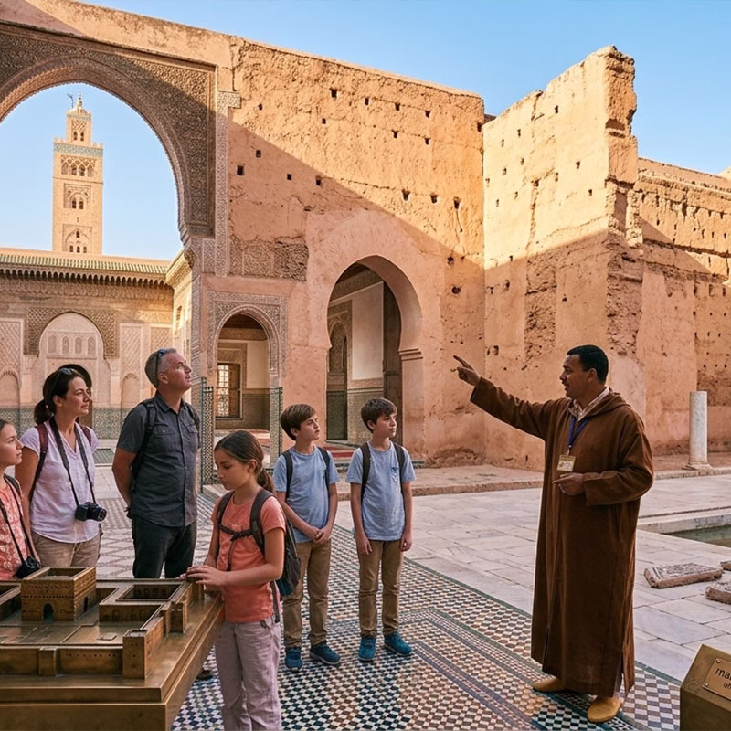 Marrakech Imperial Palaces Tour – Koutoubia, Bahia & El Badi Marrakech imperial palaces tour — Koutoubia, Bahia Palace and El Badi with private guide