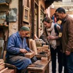 Authentic artisan workshop in Marrakech souk alleyway — local craftsman medina Morocco private shopping tour