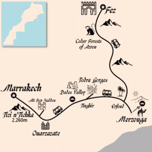 3-day Marrakech to Fez desert tour via Merzouga